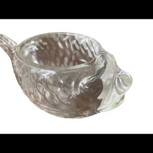 Fish Shape Clear Glass Votive Candle Holder NEW